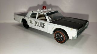 1969 Hot Wheels Red Line,  Custom Police Cruiser,  Decent Shape,  1968 Plymouth