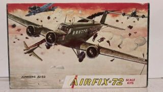 Vintage Airfix 1/72 Scale Junkers Ju - 52 Plastic Model Kit