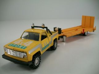 Ultra Rare Vintage Yat Ming 8314 Chevy 4x4 Sport Truck With Trailer - Yellow
