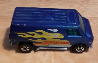 Rare Vintage Hot Wheels 1974 Metallic Blue Van Bw Yellow Flames,  Malaysia