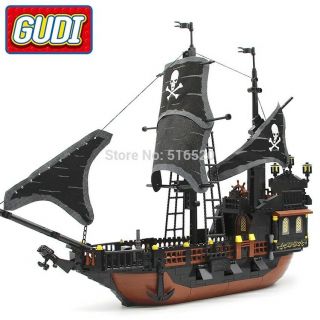 13 Models Big Black Pearl Building Blocks Compatible with Pirates Ship Enlighten 3