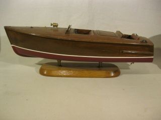 Chris Craft Barrel Back Runabout Speed Boat - Wooden Display Model