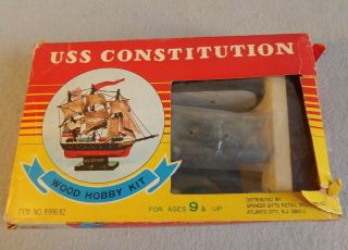 Uss Constitution Wood Ship Model Spencer Gifts Vintage Old Ironsides Hobby Kit