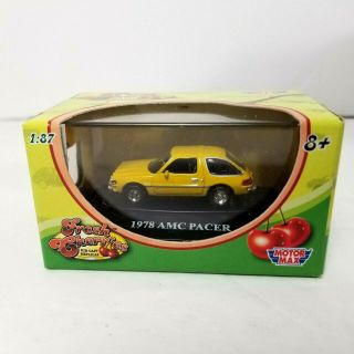 Motor Max Fresh Cherries 1978 Amc Pacer Car Yellow Die Cast 1:87 Ho Scale 78
