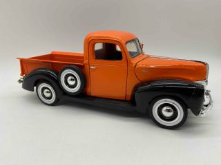 Motor Max 1/18 Scale Diecast 1940 Ford Pickup Orange/black 2 Tone Color No Box