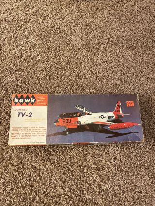 Vintage 1966 Hawk 1/48 Scale Lockheed Tv - 2 Airplane Model Kit 512 - 100