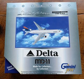 Gemini Jets Delta Airlines Mcdonald Douglas Md - 11 Jet 1:400 Scale Model