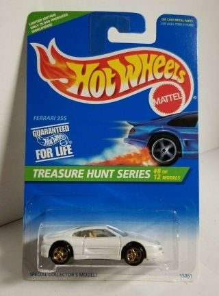 Hot Wheels 1996 Treasure Hunt 8/12 Ferrari 355 White Gold Pro Circuit Wheels