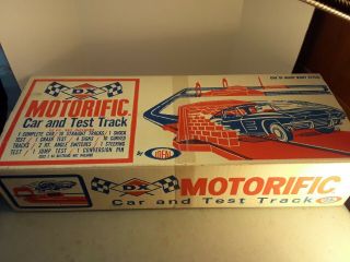 Ideal Vintage 60s Plastic Motorific Car And Track From Dx Gas Station