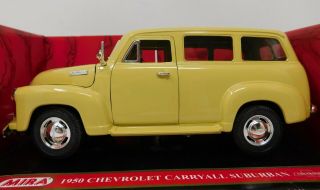 1/18 Mira Diecast Metal 1950 Chevrolet Carrvall Suburban In Yellow No.  6239 Read