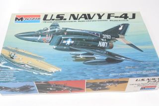 Monogram Us Navy F - 4j Model Aircraft 1/48 Kit Complete Vietnam Era Fighter