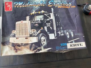 Vintage Amt Ertl 1:25 Midnight Express Peterbilt 359 Truck Kit 6644 Unsealed
