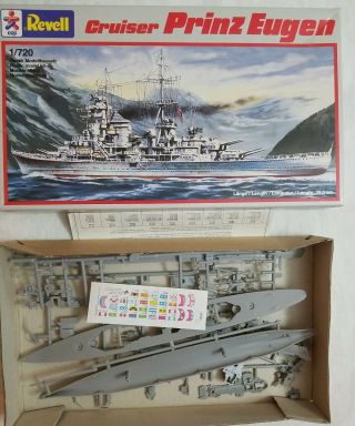 1985 Revell 5050 German Prinz Eugen Cruiser - 1/720 Scale Kit,  Made In Germany