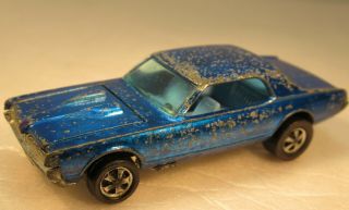 Vintage Hot Wheel Redline H K Custom Cougar Blue On Blue Early Car