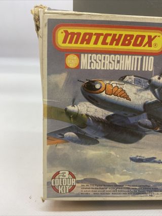 Matchbox 1:72 Messerschmitt Bf - 110 D - 2/C - 3 Aircraft Model Kit PK - 115U NOS 1976 2