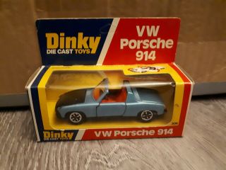Dinky Toys 208 Vw Porsche 914 Blue 1976 Boxed