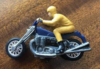 Rrrumblers Road Hog W/yellow Rider - Dk Blue 1971,  Hot Wheels Redline.