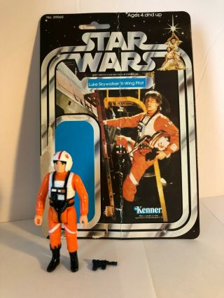 Vintage 1978 Kenner Hong Kong Star Wars Luke Skywalker X - Wing Pilot With Card