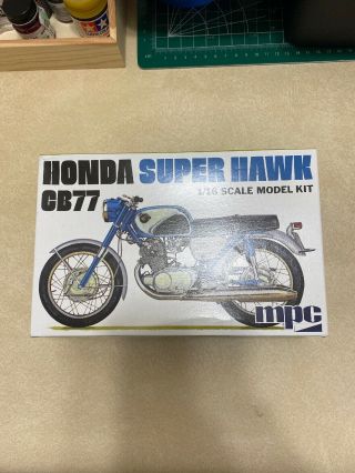 Mpc Honda Hawk Cb77 Motorcycle 1:16 Scale Model Kit Unstarted 898
