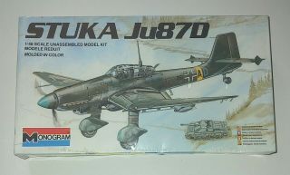 Monogram 6840 Stuka Ju87d 1/48 Scale Plastic Model Kit Rm - Tr Nos