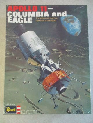 Vintage 1969 Apollo 11 - Columbia And Eagle 1/96 Scale Model Kit By Revell Mib