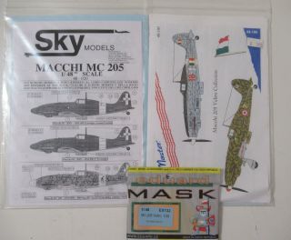 1/48 Macchi Mc 205 Veltro Decals And Masks Eduard Sky Models Aeromaster