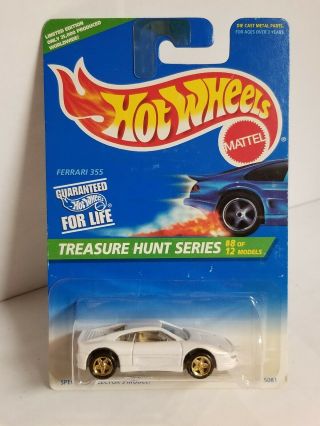 Hot Wheels 1996 Treasure Hunt 8/12 Ferrari 355 White With Gold Pro Circuits