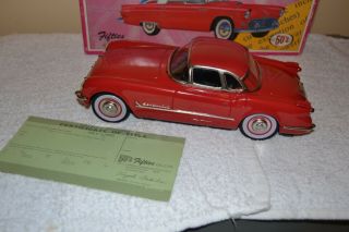 Vintage 1953 Red Corvette Hard Top Tin Friction Car Fifties Made In Japan Title