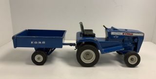 Ertl Ford Lgt 145 Lawn And Garden Tractor W/trailer Vintage ‘70’s