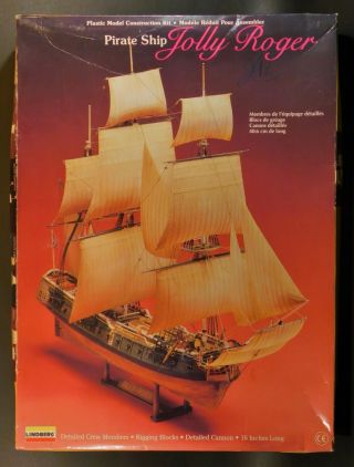 Vintage Lindberg Pirate Ship Jolly Roger Model Kit 70874