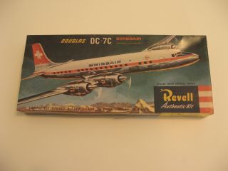 Revell Swissair Dc - 7c Airliner.  Kit H - 267.  1997.  Complete.