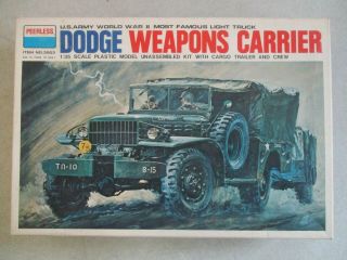 Vintage 1:35 Scale U.  S.  Army Ww Ii Dodge Weapons Carrier Model Kit Peerless