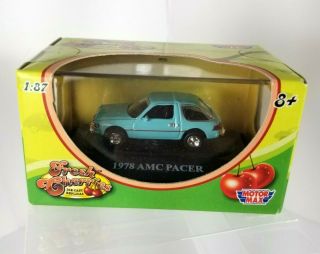 Motor Max Fresh Cherries 1978 Amc Pacer Car Blue Die Cast 1:87 Ho Scale 78