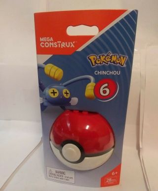 Pokemon Mega Construx Series 6 Chinchou Set Poke Ball Building Toy