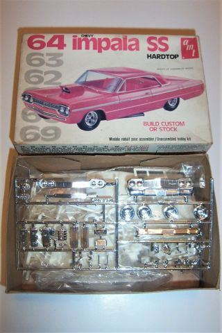 1964 Chevy Impala Ss Hardtop,  Vintage,  Unbuilt Amt Model Kit,