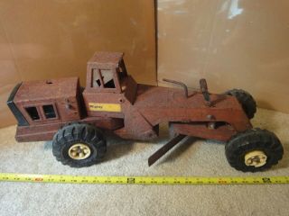 Vintage Tonka Mighty Construction,  Road Grader.  Pressed Steel Toy Scraper,  Parts