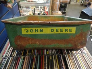 Vintage John Deere Pedal Tractor Trailer Cart Wagon Steel Read