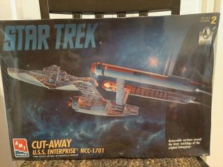 Star Trek Uss Enterprise Cut Away Model Kit 1995 Amt Ncc - 1701