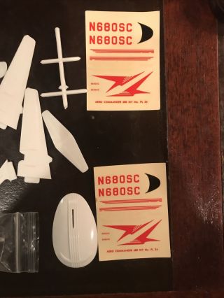 Vintage 1960 - 70’s Aero Commander 680 Scale Model Kit PL 24 • 2