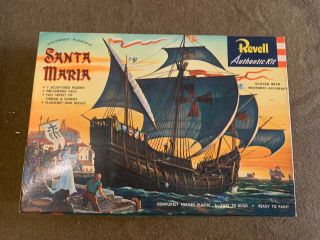 Revell H - 336 - Santa Maria W/ Sails - 1956 - 1st Release - Hard Box