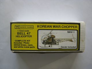 1|72 Model Helicopter Bell 47 Helicopter Korean War Chopper Esoteric D12 - 2746