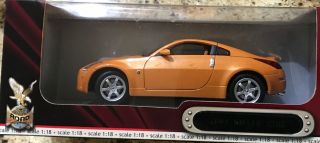 Vintage 2003 Nissan 350z Orange Die Cast Model Car 1:18 Yat Ming Road Signature