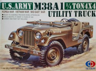 Skybow 1:35 U.  S.  Army M38a1 1/4 Ton 4x4 Utility Truck Tp3503 W/