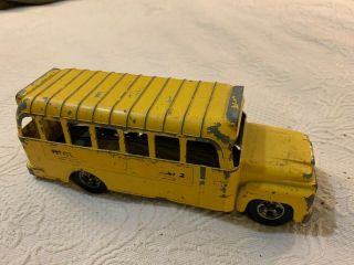 Vintage Old Metal Toy Yellow School Bus