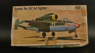 Vintage Frog Heinkel He.  162 Jet Fighter 1/72 Scale Model Kit