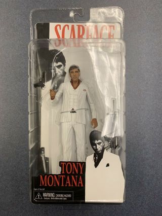 Neca / Reel Toys Scarface Tony Montana 7” White Suit Action Figure,  Rare,  Mib