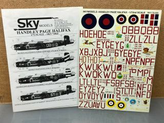 Sky Models 1/72 Raf Handley Page Halifax Decals Set.