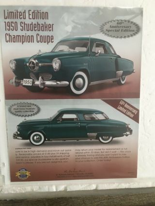 Danbury L/e 1950 Studebaker Champion Coupe Brochure,  Care & Title Only