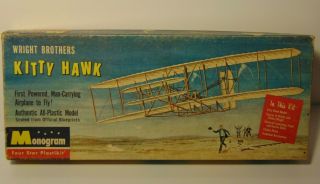 Old Vintage 1950s Orville & Wilbur Wright Brothers Kitty Hawk Airplane Model Kit