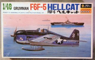 Fujimi 1/48 Grumman F6f - 5 Hellcat Vintage Plastic Model Kit
